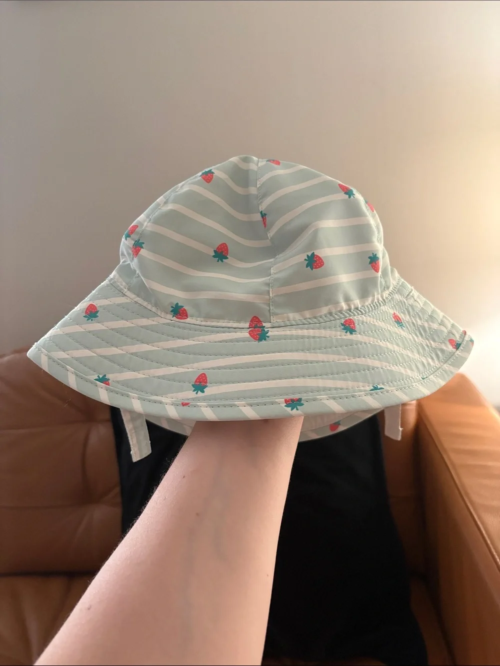 Carter's Mint and Coral Strawberry Sun Hat